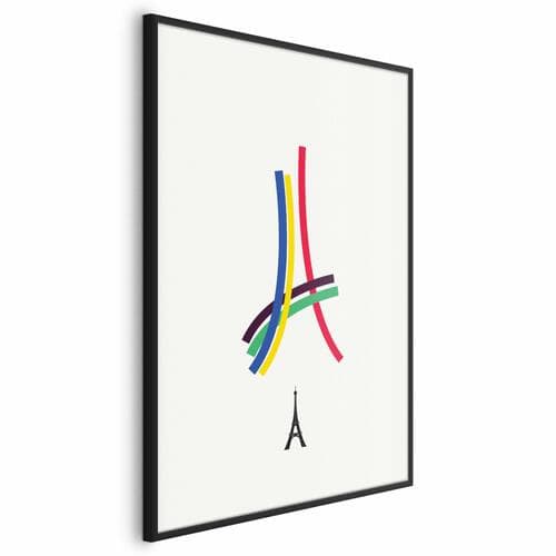 Plakat Wieża Eiffla - grafika kolorowa - abstrakcja 21×30 cm