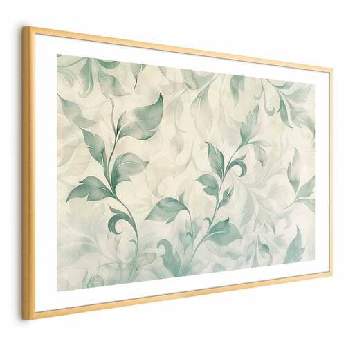 Plakat Akwarelowe zielono-beżowe listki 90×60 cm