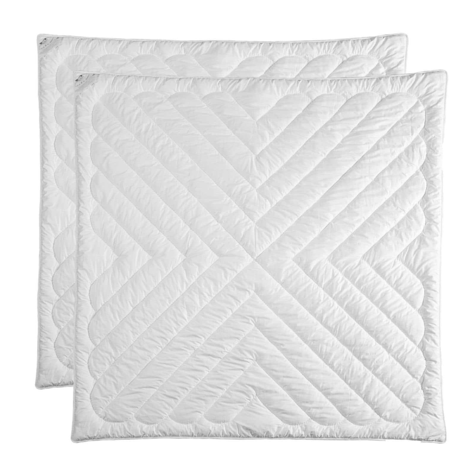 Komplet kołder z wełny alpaki 4 pory roku 240x220 – 200 + 400 g/m², biała lamówka
