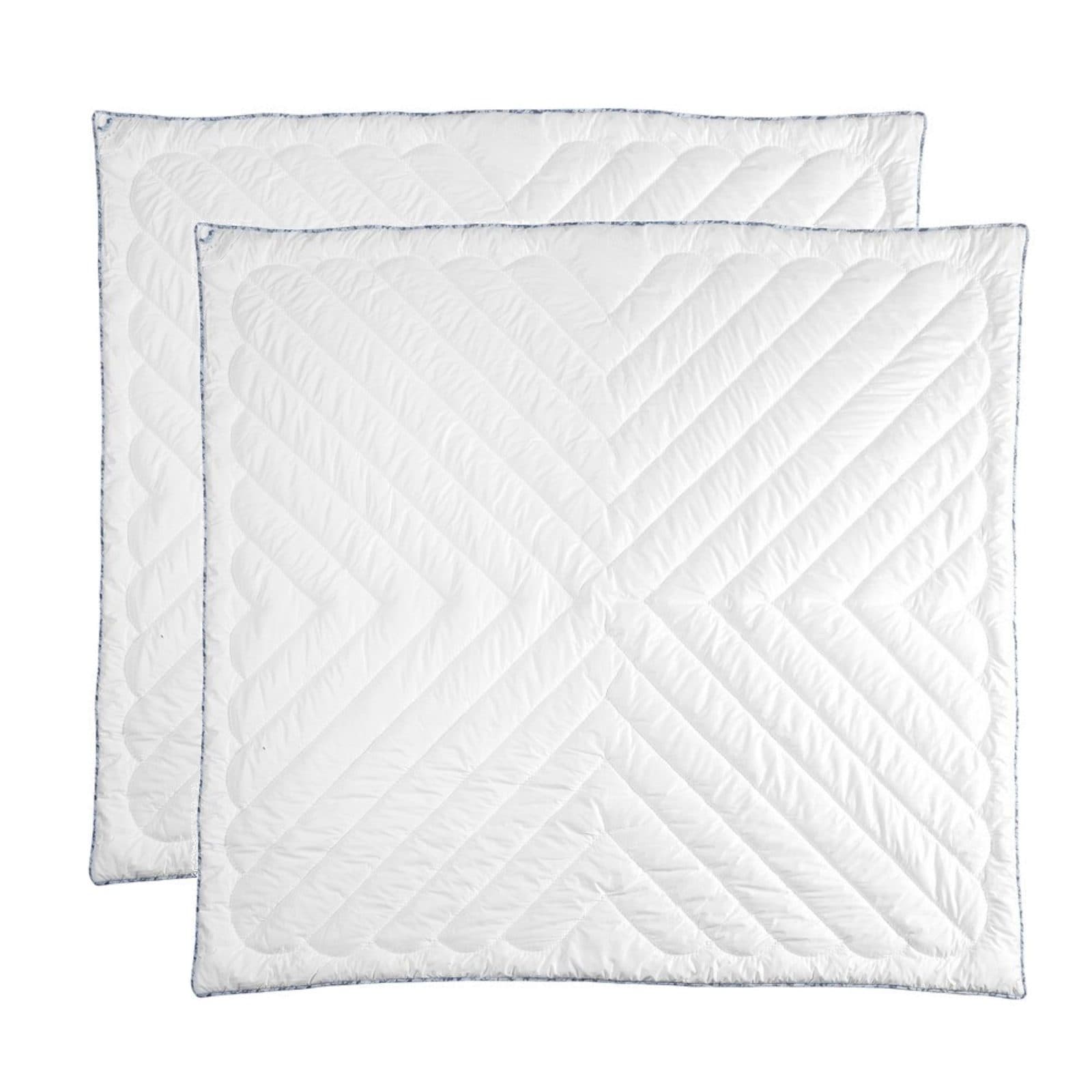 Komplet kołder z wełny alpaki 4 pory roku 240x220 – 200 + 400 g/m², niebieska lamówka