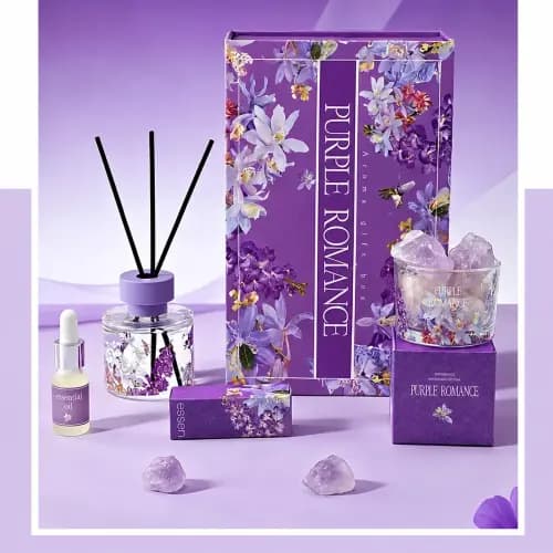 Zestaw zapachowy Purple Romance Iris Dream – dyfuzor i kryształy