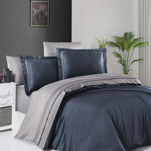 Pościel 200x220 DENIM GREY satyna premium