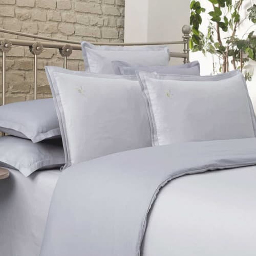 Pościel bawełniana 200x220 OLIVE LILAC, materiał typu Lacoste