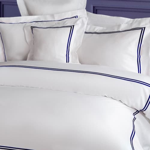 Biała pościel hotelowa 200x220 satynowa LINE LACIVERT