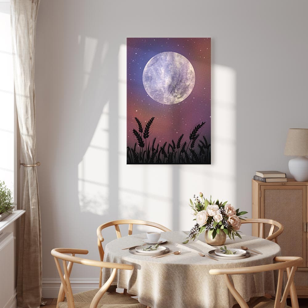 Obraz na płótnie Noc na wsi 20×30 cm, płótno standard