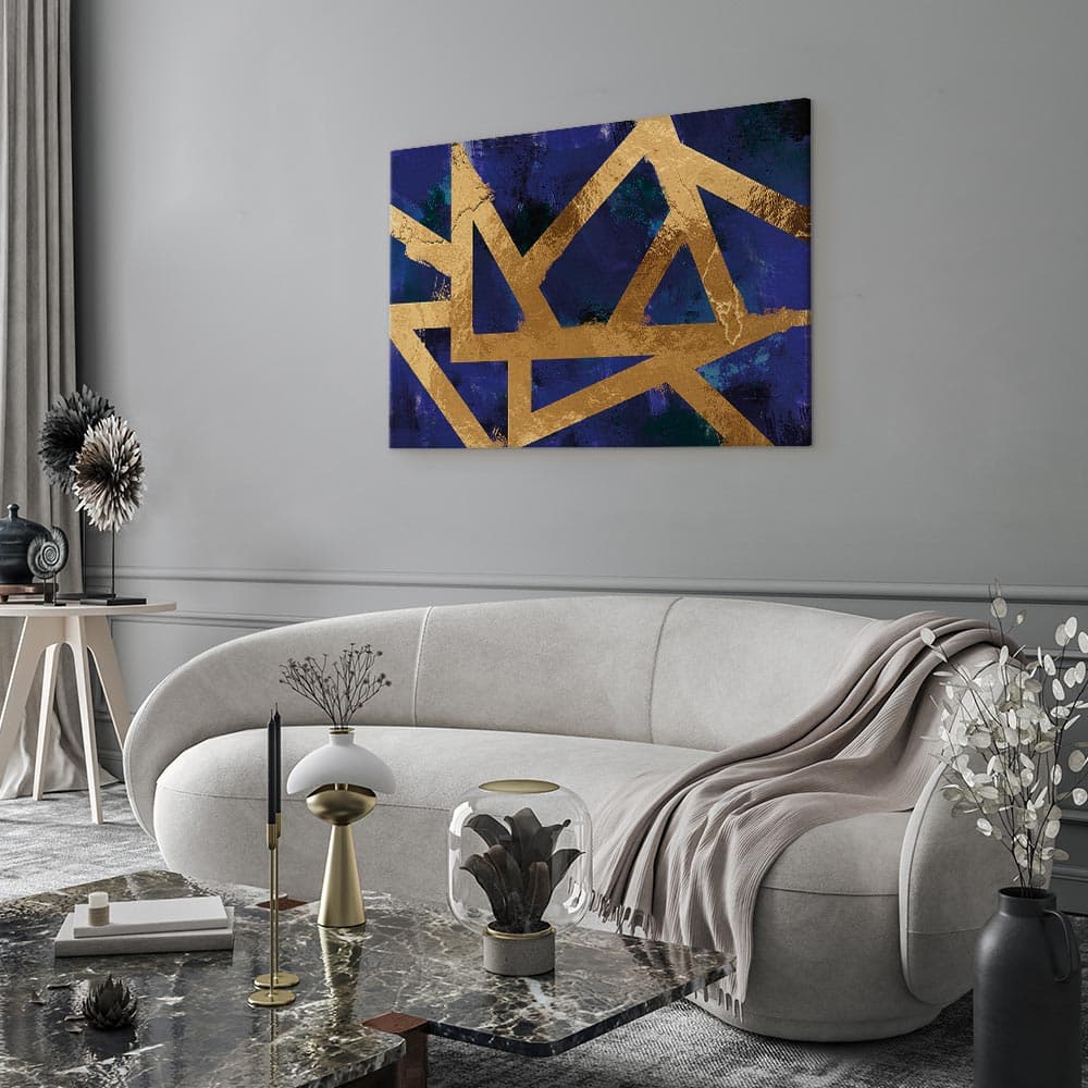 Obraz na płótnie Złota geometria szeroki 60×40 cm, płótno standard
