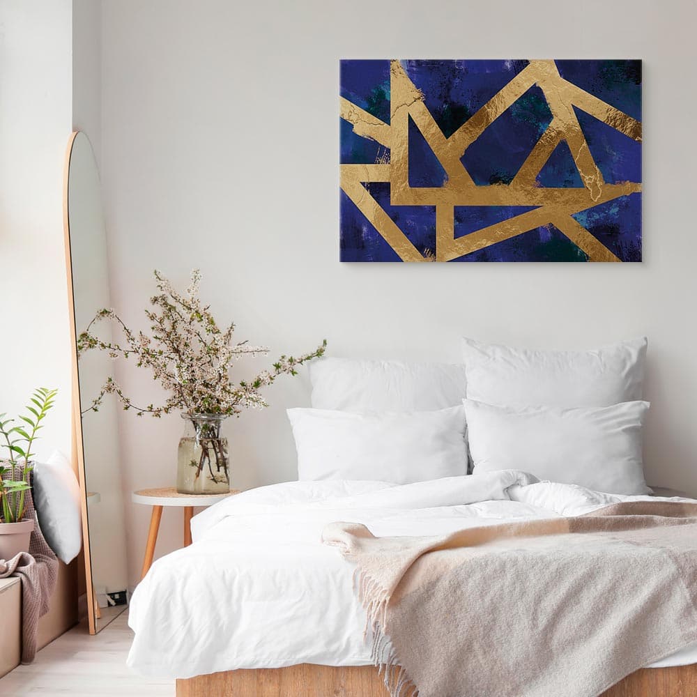Obraz na płótnie Złota geometria szeroki 60×40 cm, płótno standard