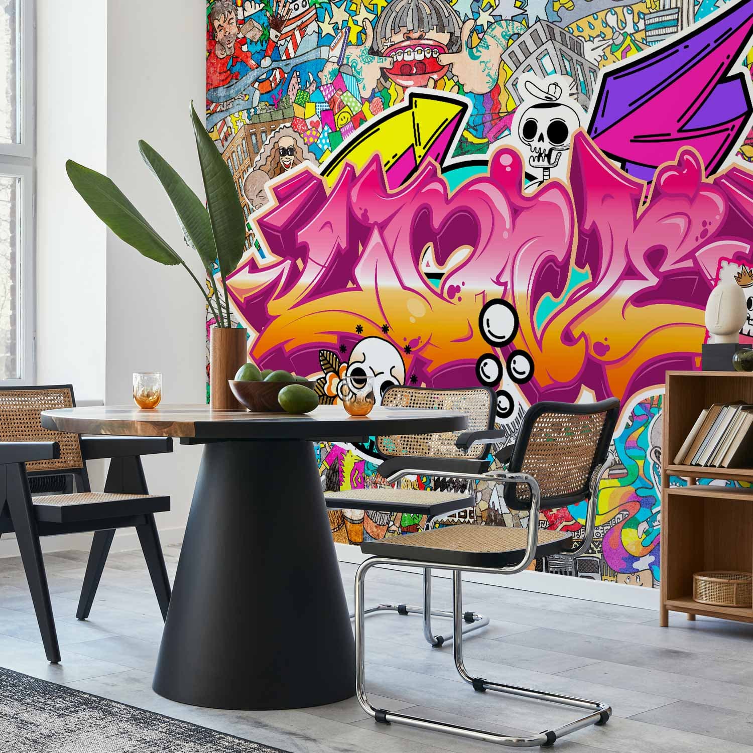 Fototapeta Sztuka ulicy - abstrakcyjny miejski kolorowy mural graffiti z napisem 150×105 cm, materiał wodoodporny