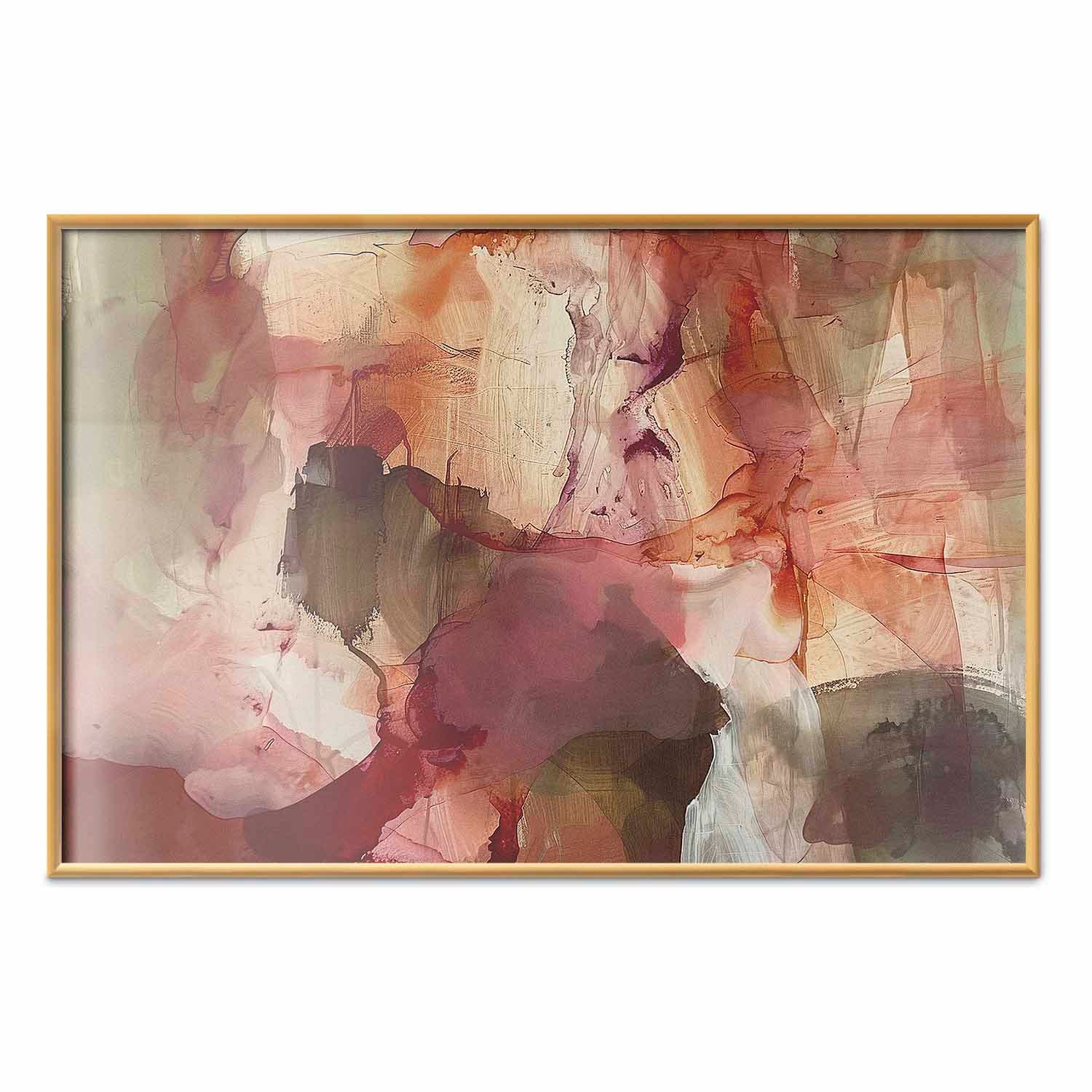 Poster Wiosenna kompozycja - prześwity i formy w technice farby akwarelowej 30×21 cm