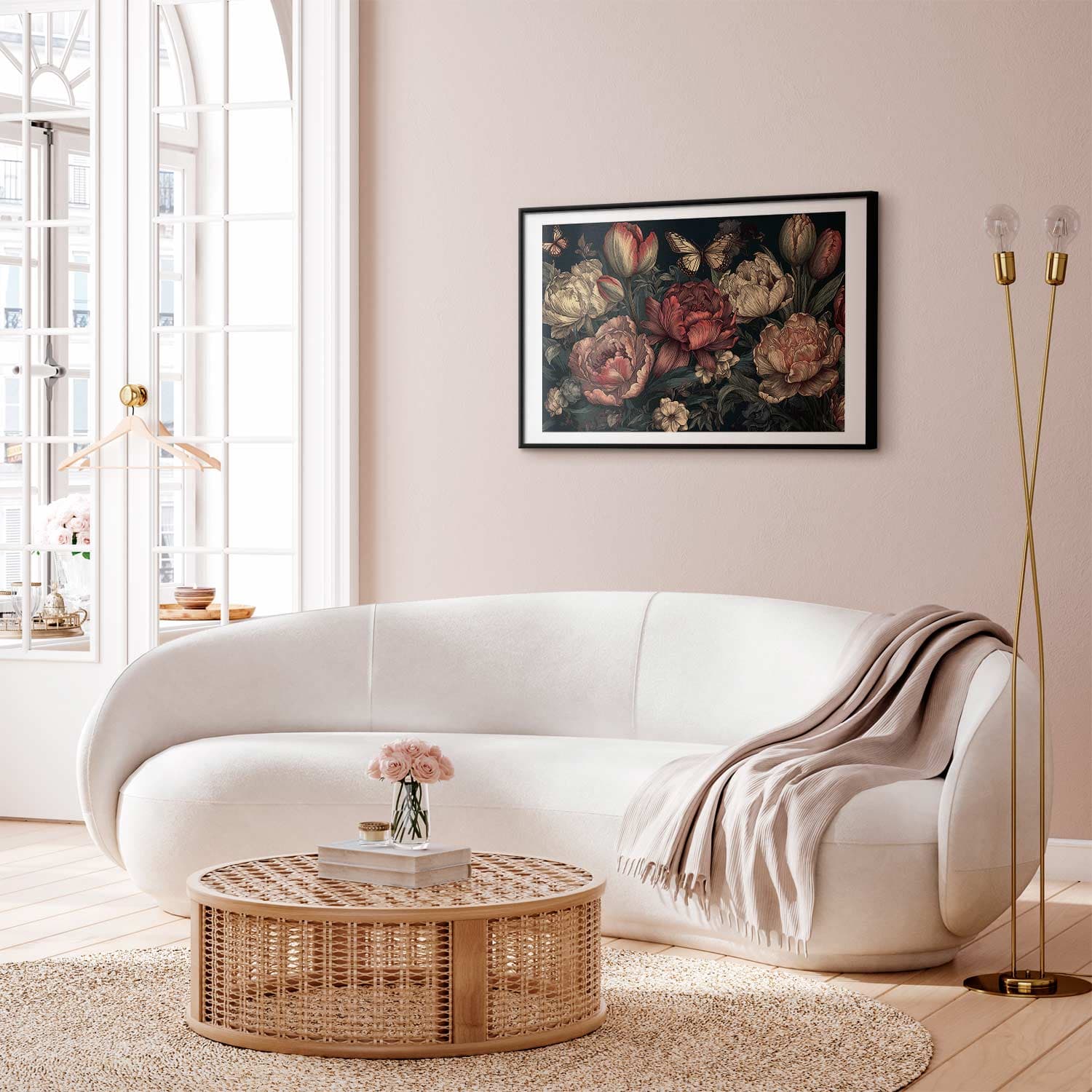 Plakat Kwiaty na turkusowym tle 30×21 cm