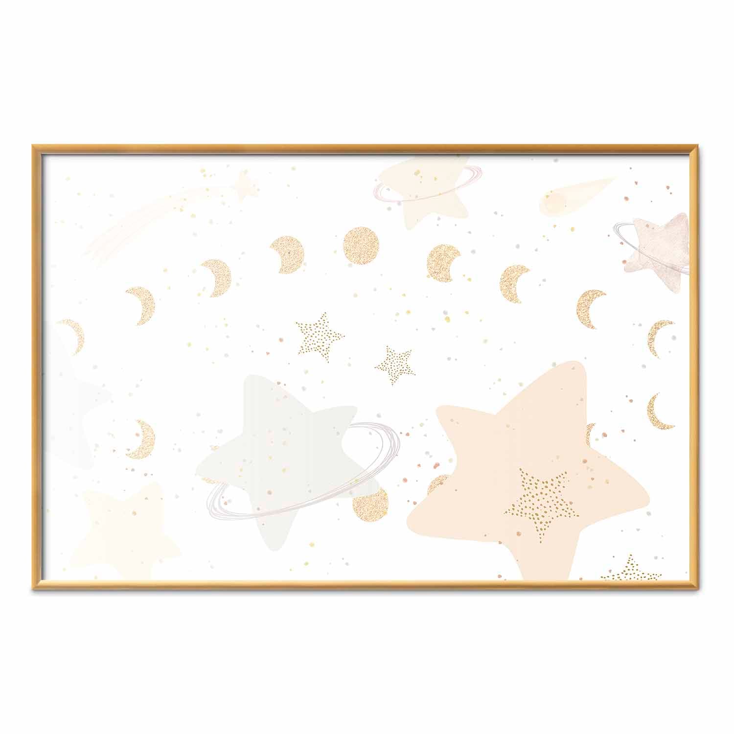 Plakat Księżyc i gwiazdy 30×21 cm
