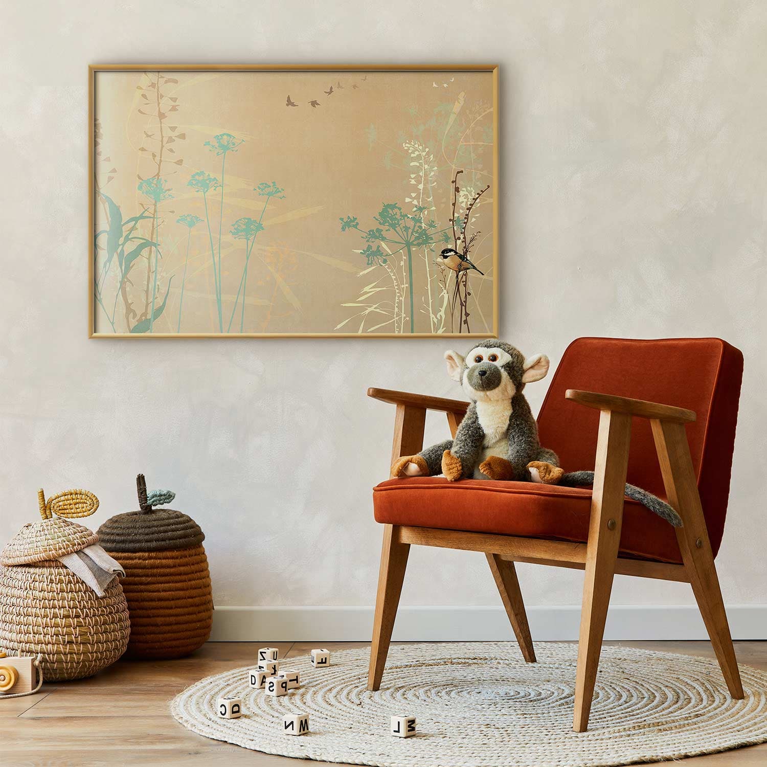 Plakat Ptaszek na łące 30×21 cm