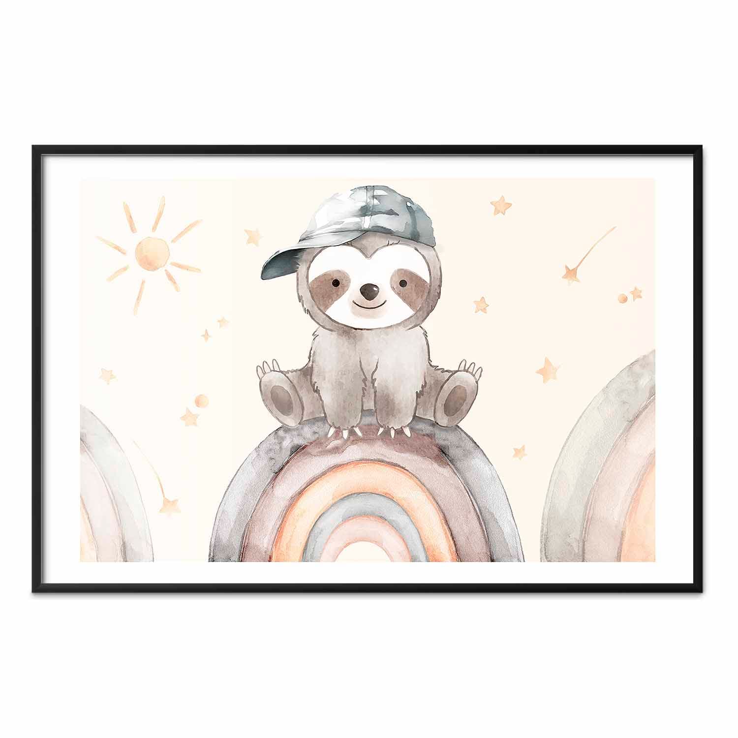 Plakat Zwierzątko pośród gwiazdek i tęcz 30×21 cm