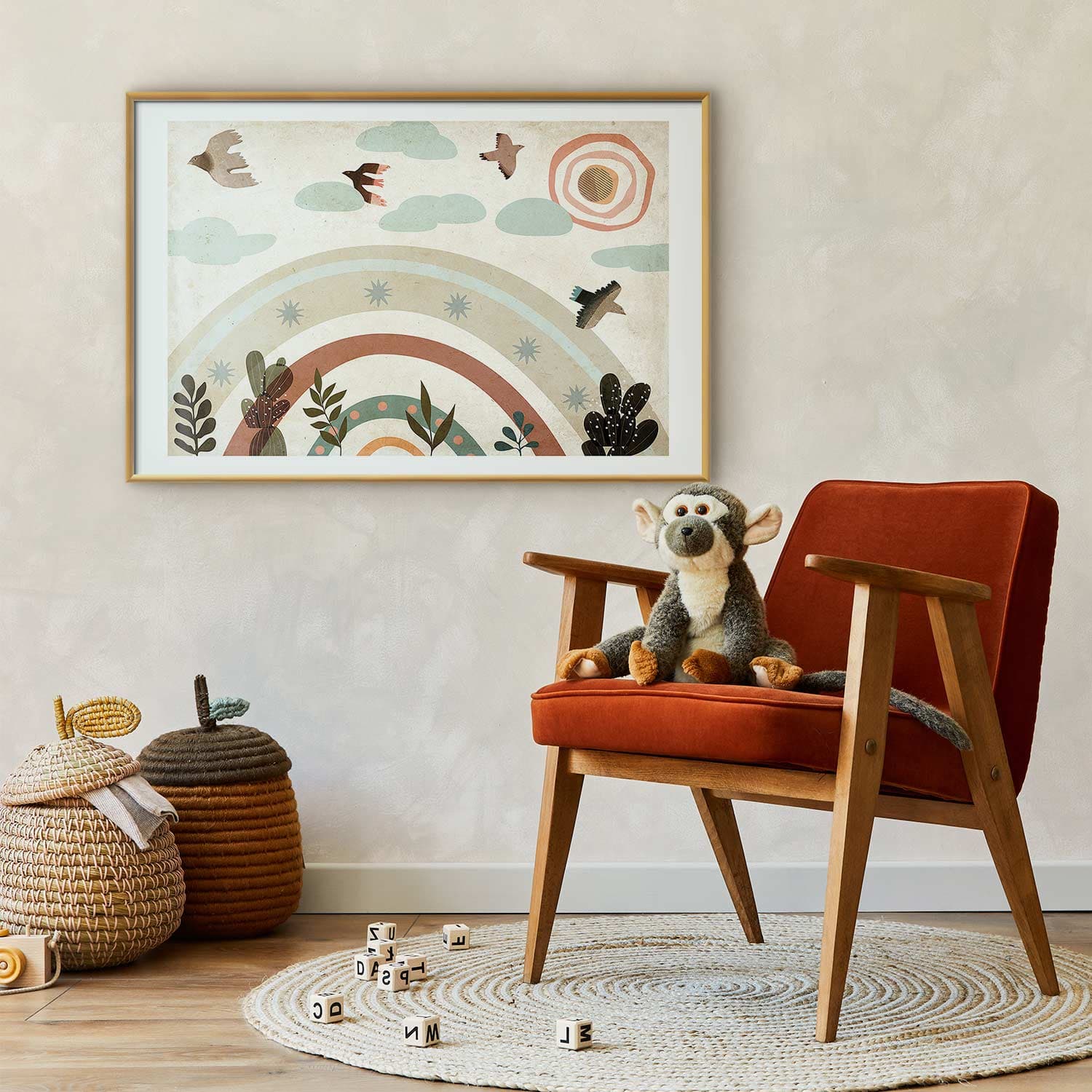 Plakat Tęcza i ptaki 60×40 cm
