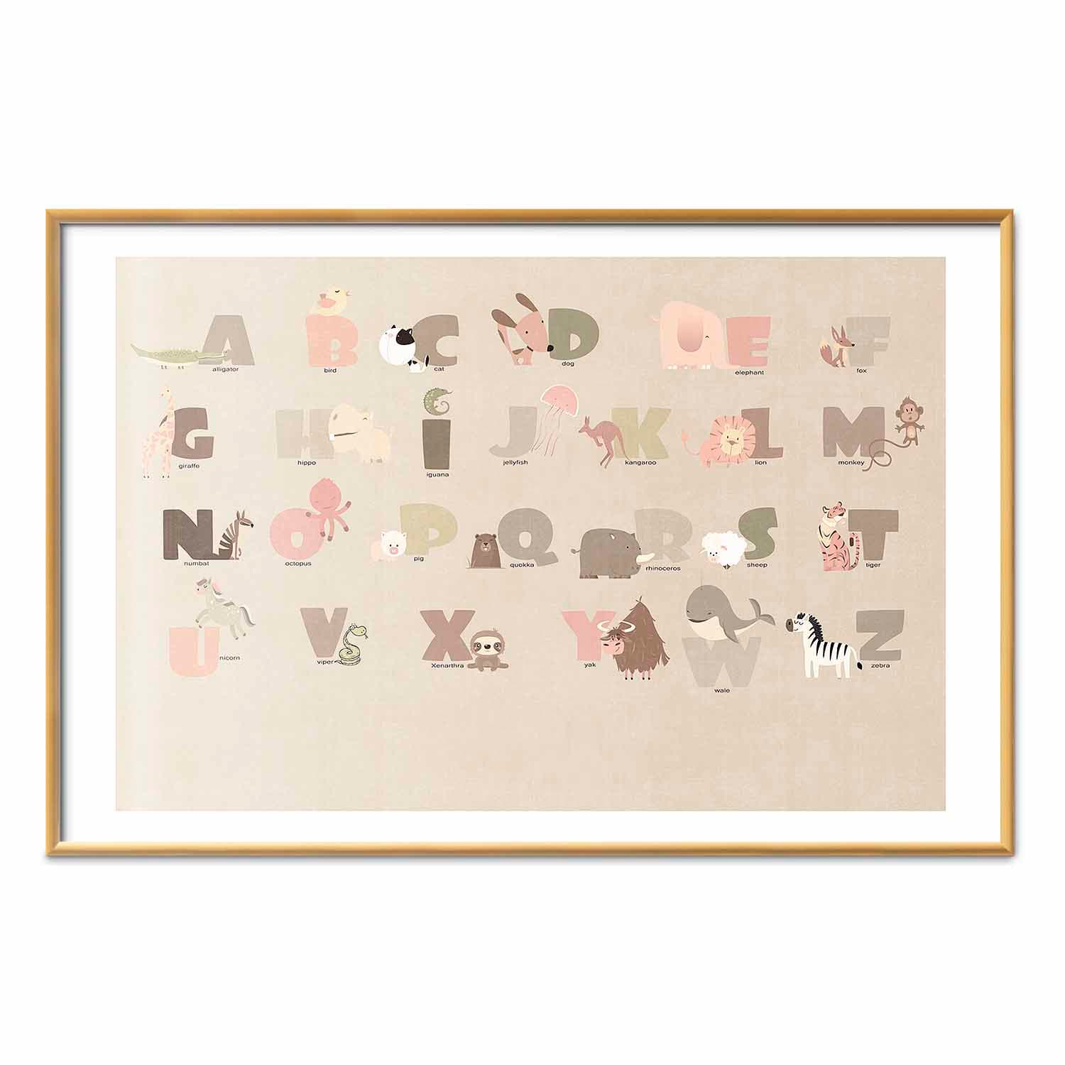 Plakat Beżowe abecadło 60×40 cm