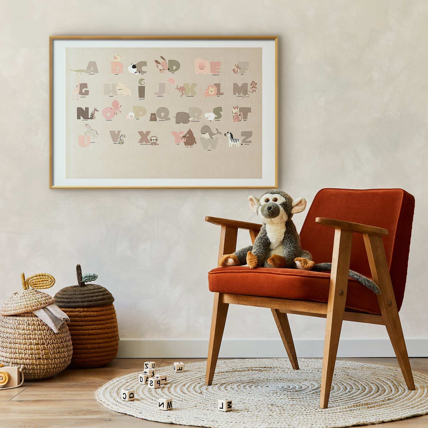 Plakat Beżowe abecadło 60×40 cm