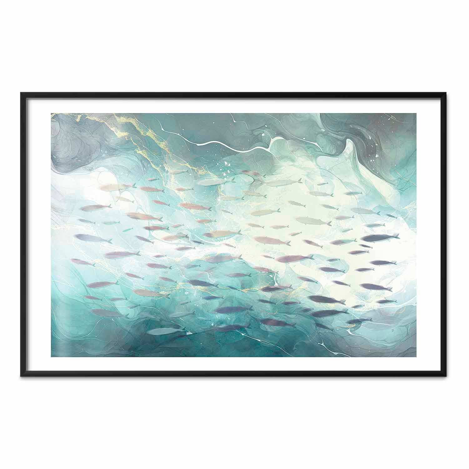 Plakat Ławica drobnych ryb 30×21 cm