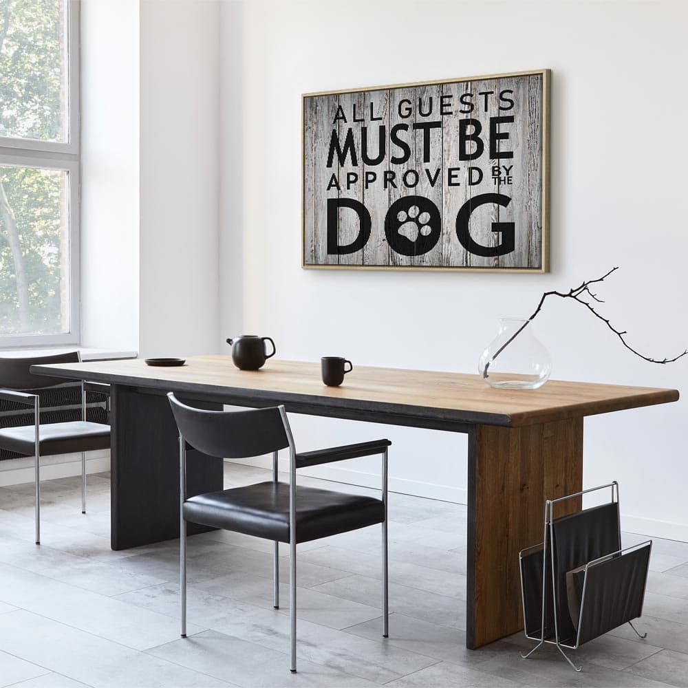 Картина на полотні All Guests Must Be Approved by the Dog szeroki 90×60 см, стандартне полотно