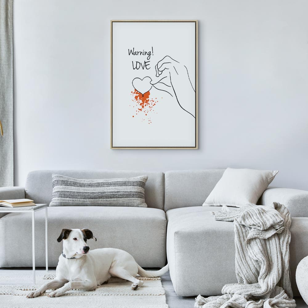 Картина на холсте Warning! Love 80×120 см, стандартный холст