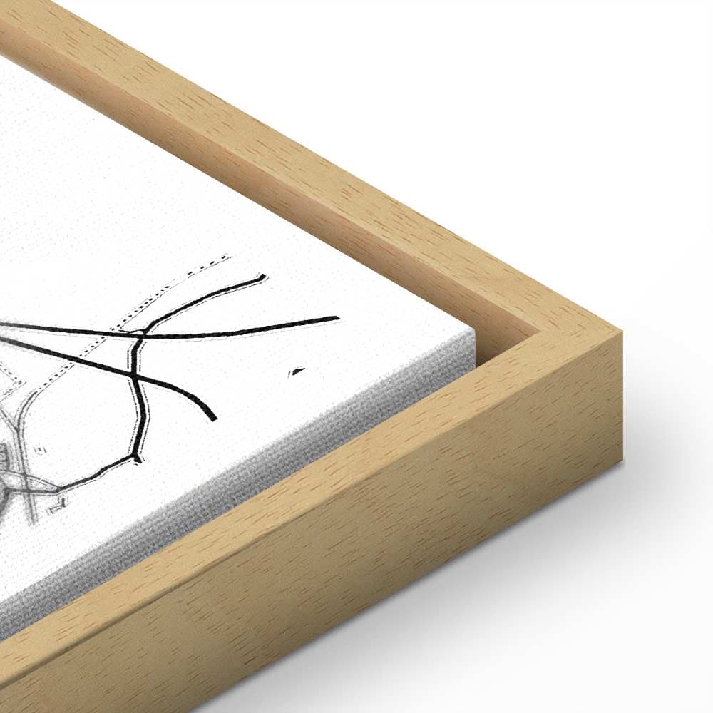Картина на полотні Mapa miasta: Wrocław 80×120 см, стандартне полотно