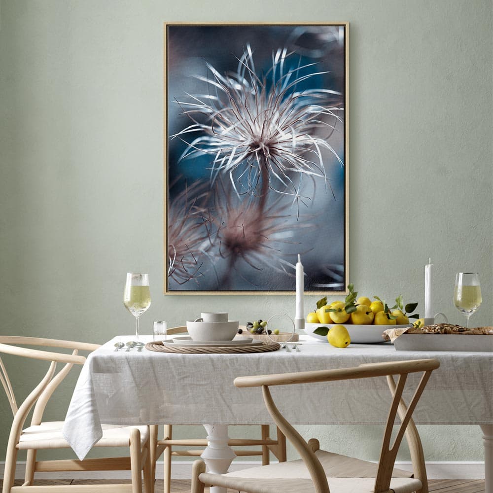 Obraz na płótnie Roślina w błękitach 60×90 cm, płótno standard