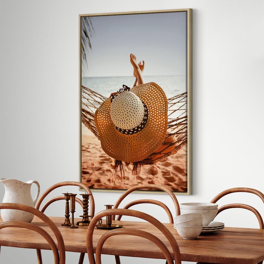 Leinwandbild Hamak na plaży 40×60 cm, Standardleinwand