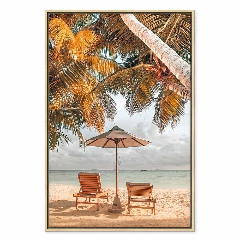 Leinwandbild Palmowy parasol 40×60 cm, Standardleinwand