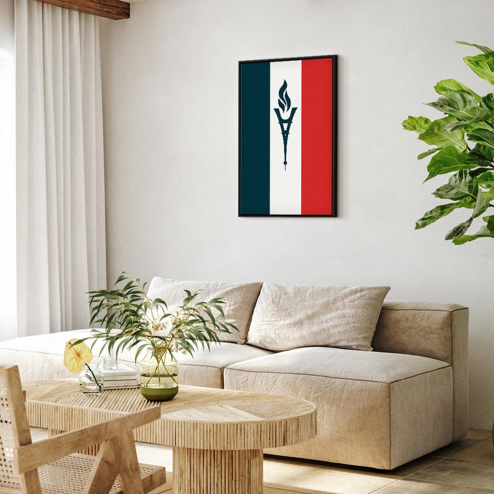Obraz na płótnie Znicz na tle flagi Francji 40×60 cm, płótno standard