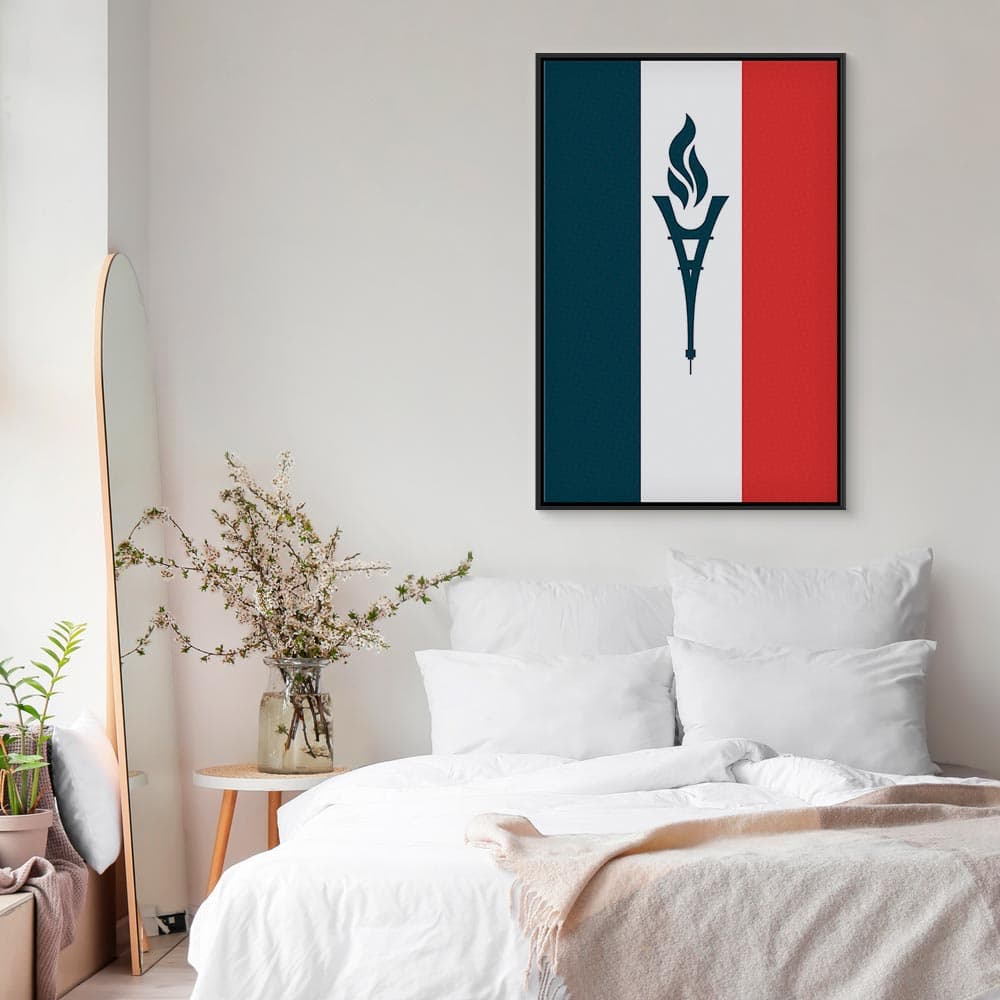 Obraz na płótnie Znicz na tle flagi Francji 40×60 cm, płótno standard