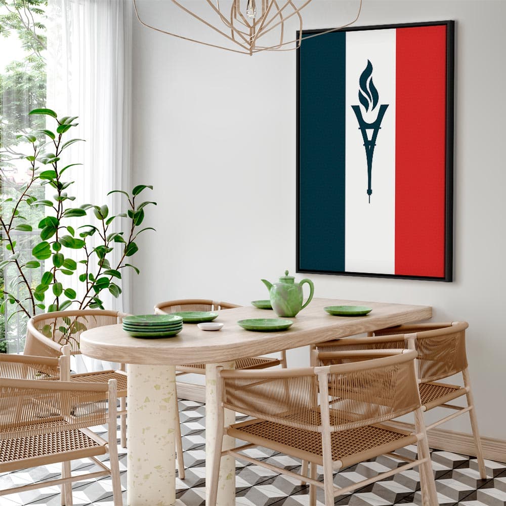 Obraz na płótnie Znicz na tle flagi Francji 40×60 cm, płótno standard