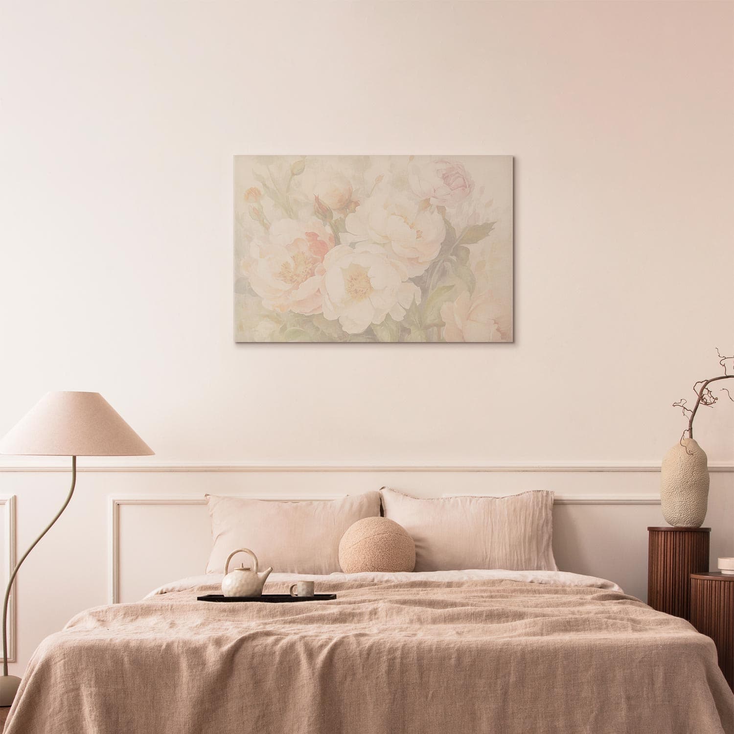 Obraz na płótnie Piwonie we mgle 30×20 cm, płótno włoskie