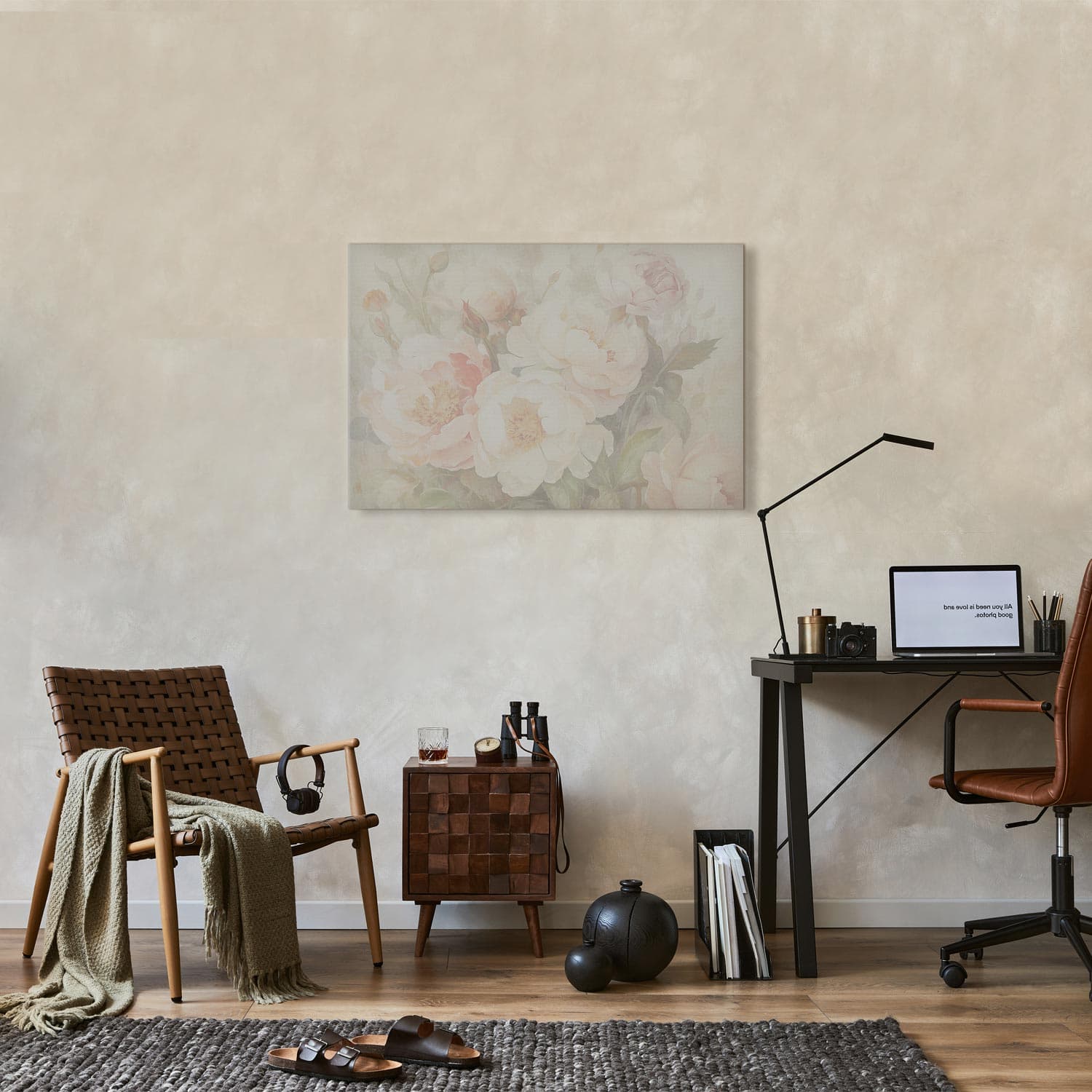 Obraz na płótnie Piwonie we mgle 30×20 cm, płótno włoskie
