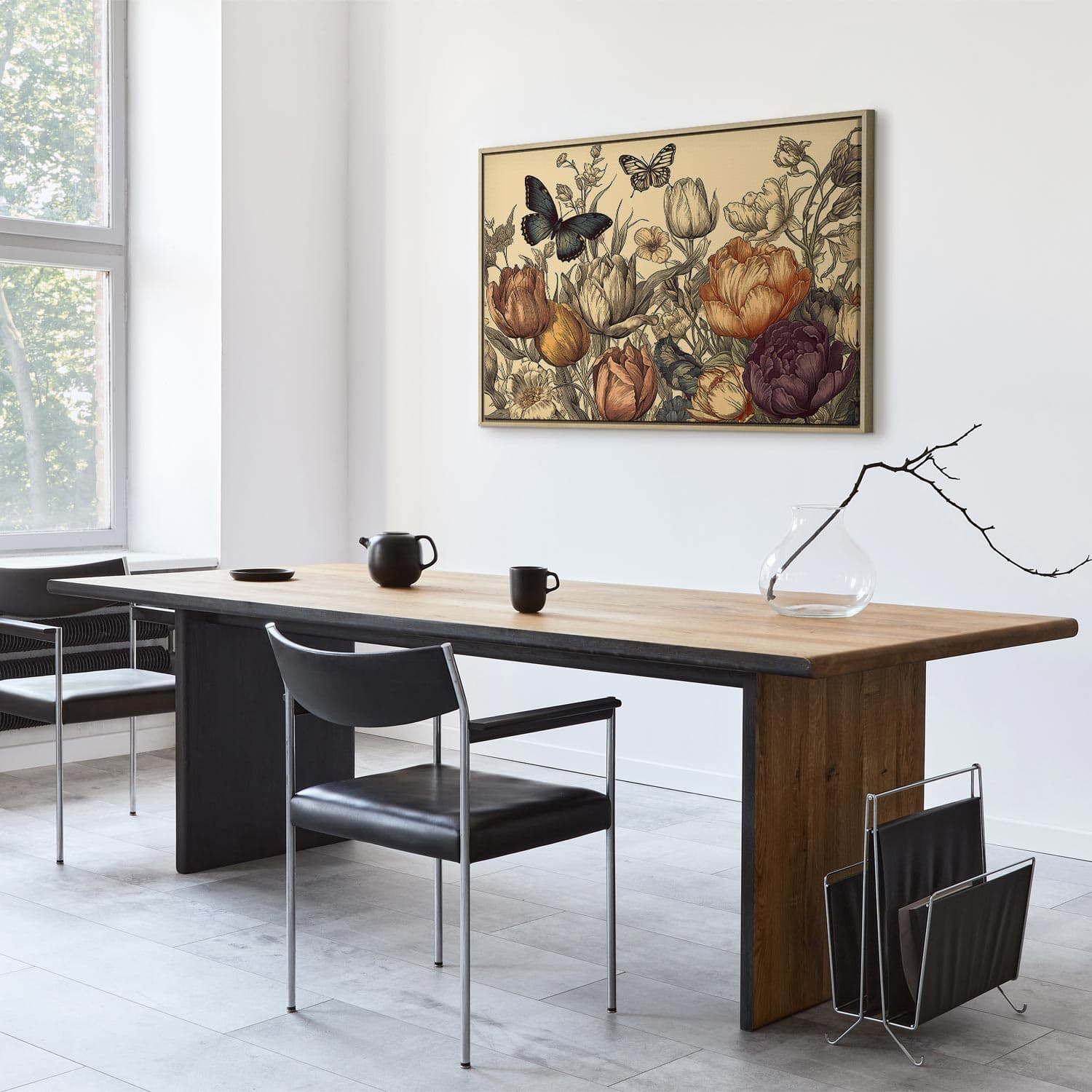 Canvas print Kolorowe tulipany na kremowym tle 90×60 cm, standard canvas
