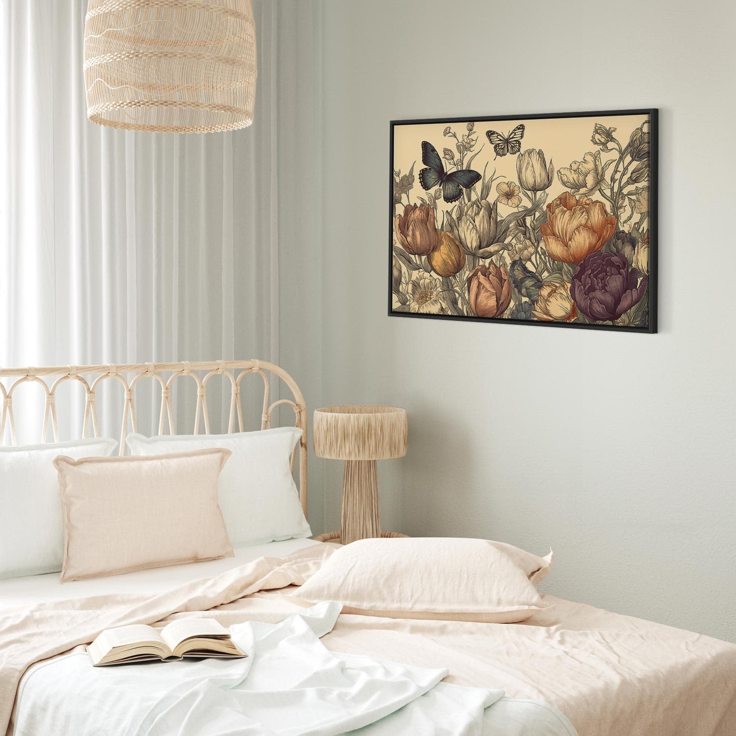 Obraz na płótnie Kolorowe tulipany na kremowym tle 60×40 cm, płótno standard