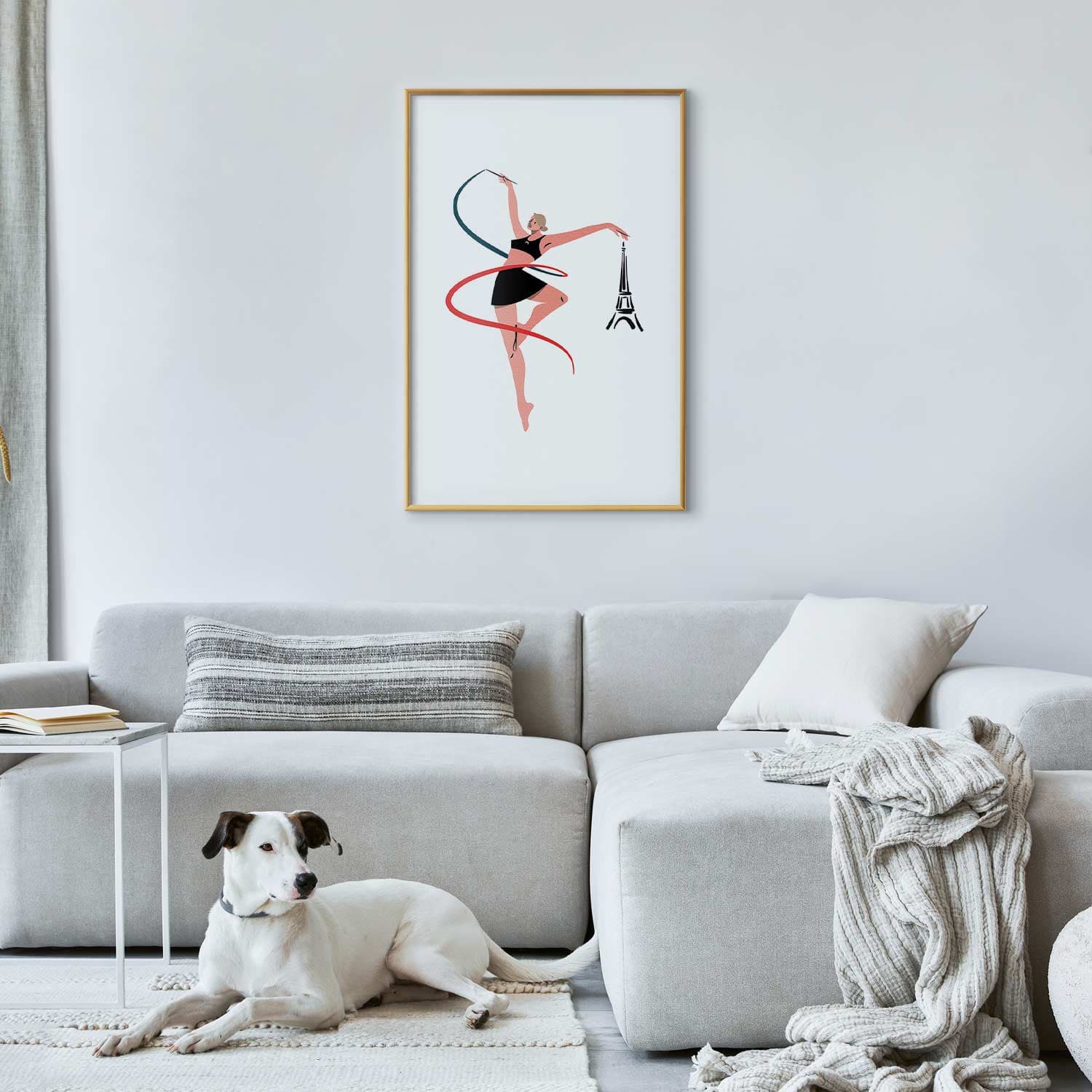 Poster Ilustracja kobiety z szarfą - gimnastyka artystyczna 30×42 cm