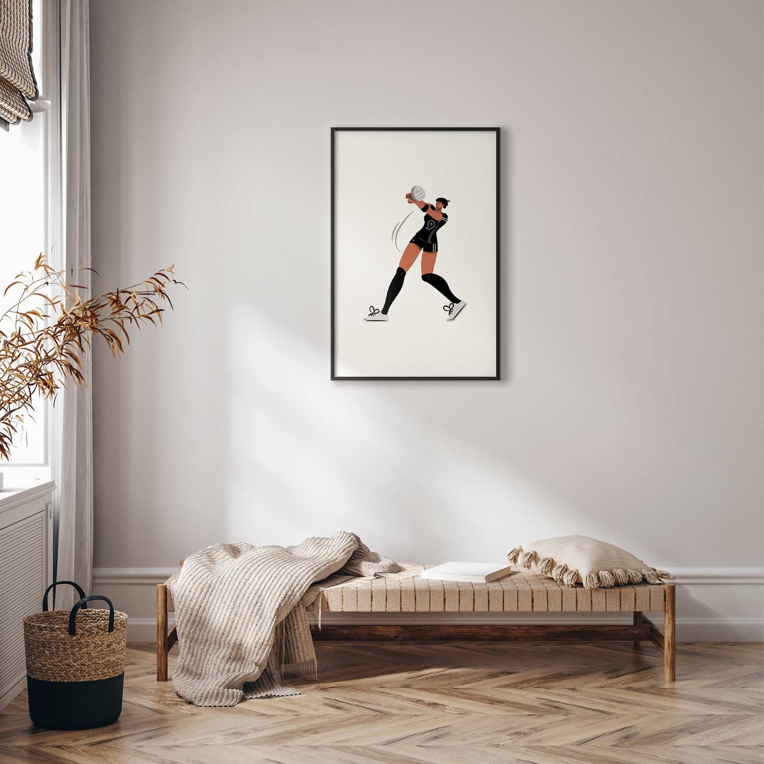 Постер Ilustracja - zawodniczka drużyny piłki siatkowej 40×60 см