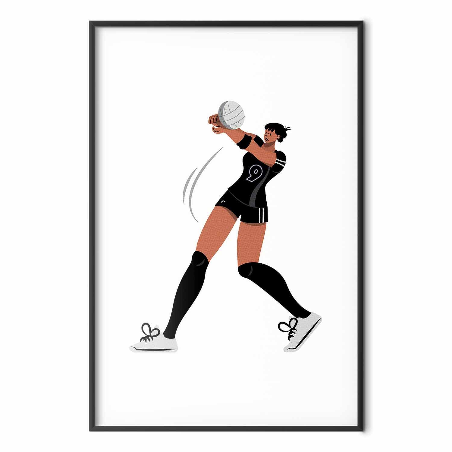 Plakat Ilustracja - zawodniczka drużyny piłki siatkowej 21×30 cm