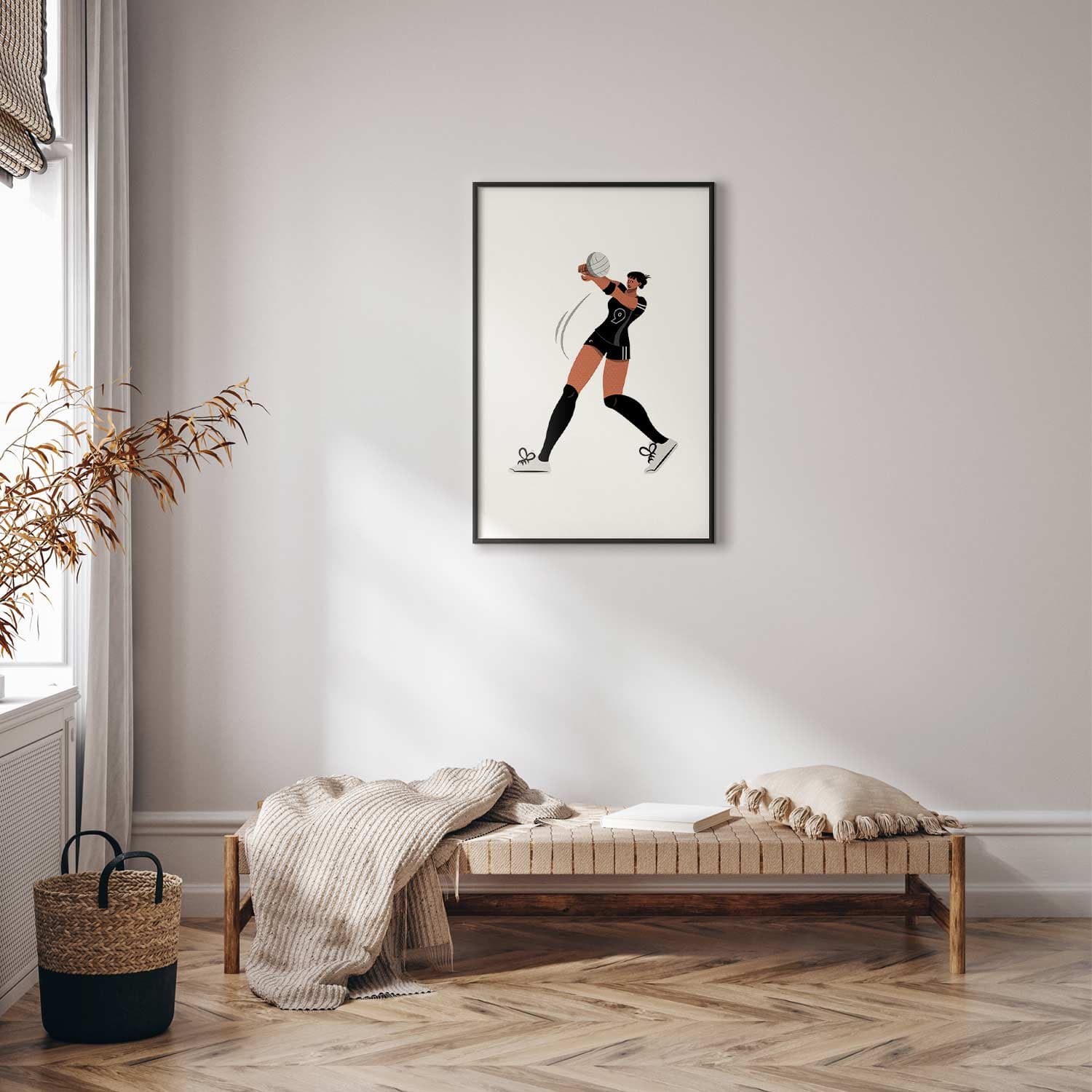 Plakat Ilustracja - zawodniczka drużyny piłki siatkowej 21×30 cm