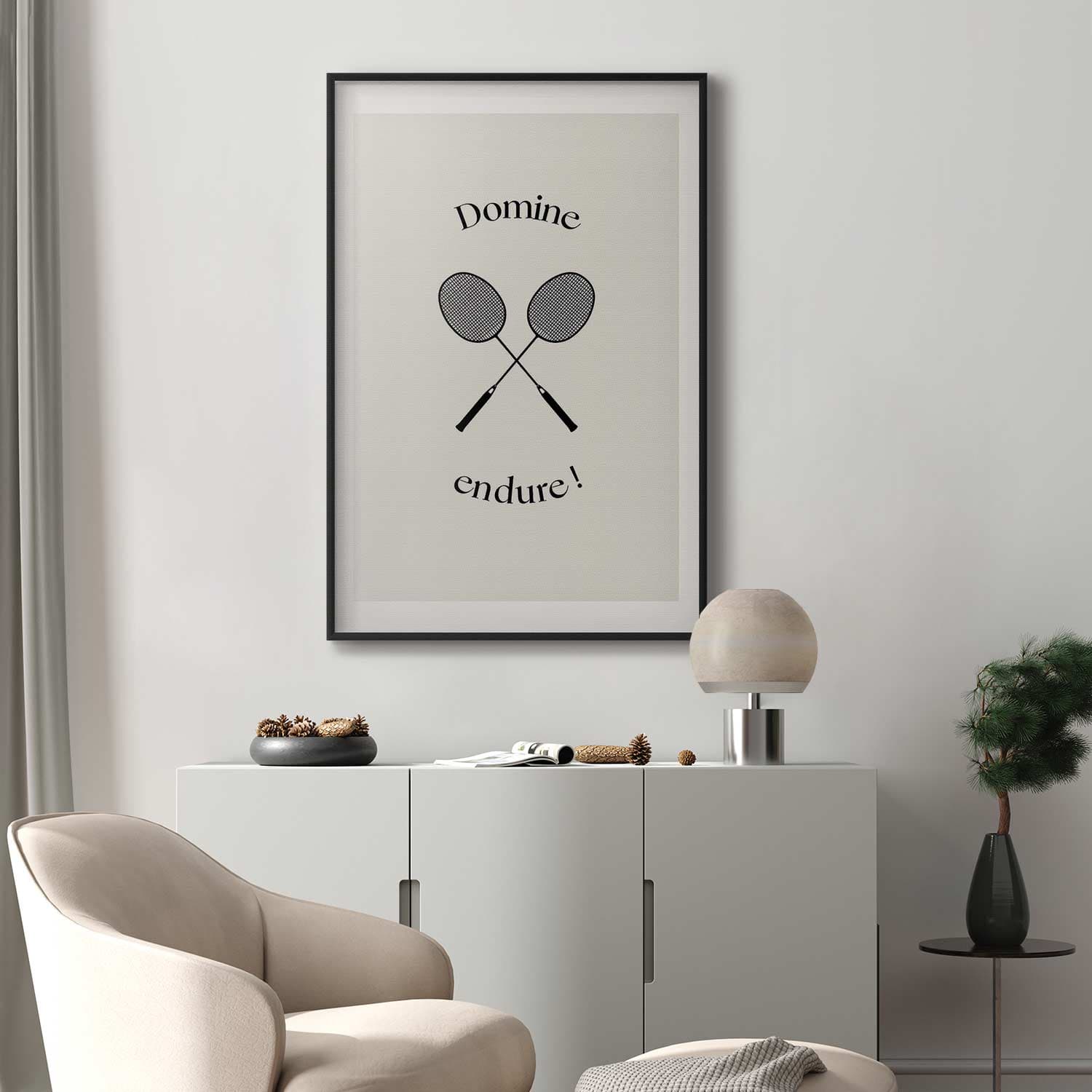 Plakat Letnie igrzyska - rakiety do badmintona na białym tle 40×60 cm
