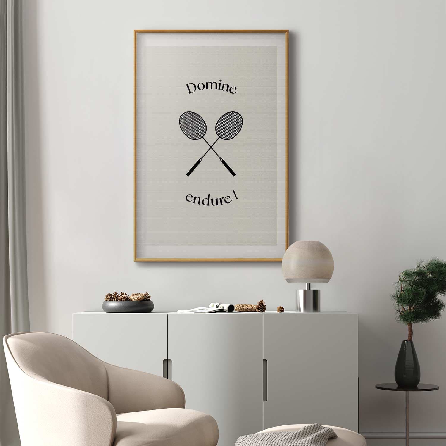 Plakat Letnie igrzyska - rakiety do badmintona na białym tle 30×42 cm