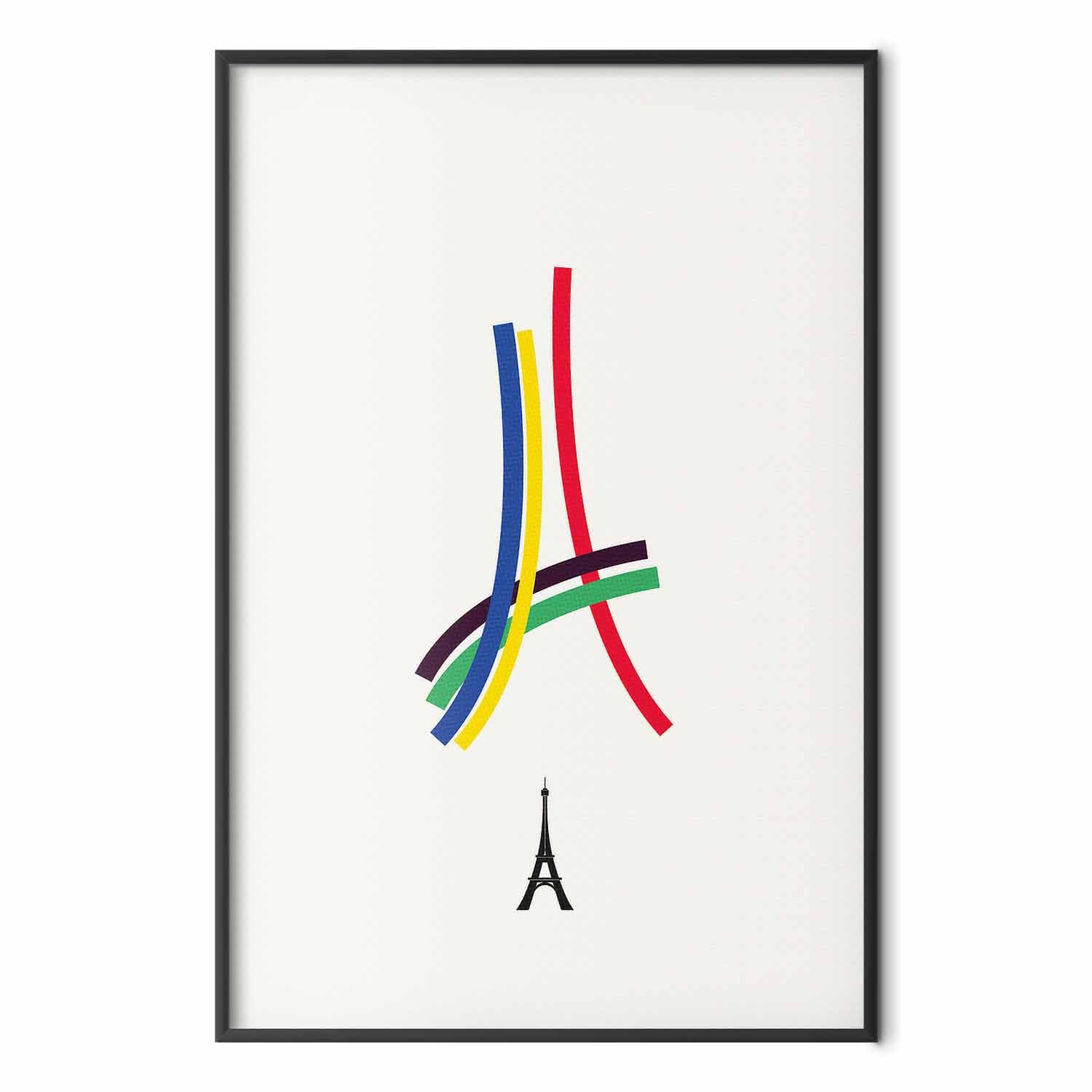 Plakat Wieża Eiffla - grafika kolorowa - abstrakcja 21×30 cm