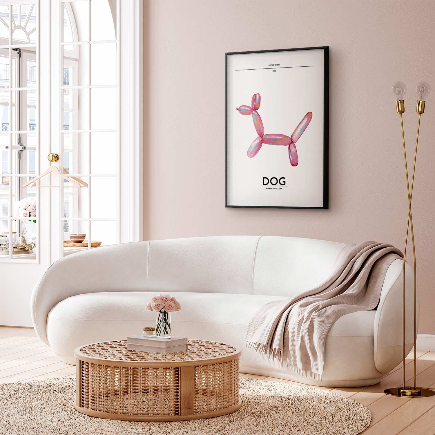 Poster Holo-Dog - Kolorowy pies w stylu retro 40×60 cm