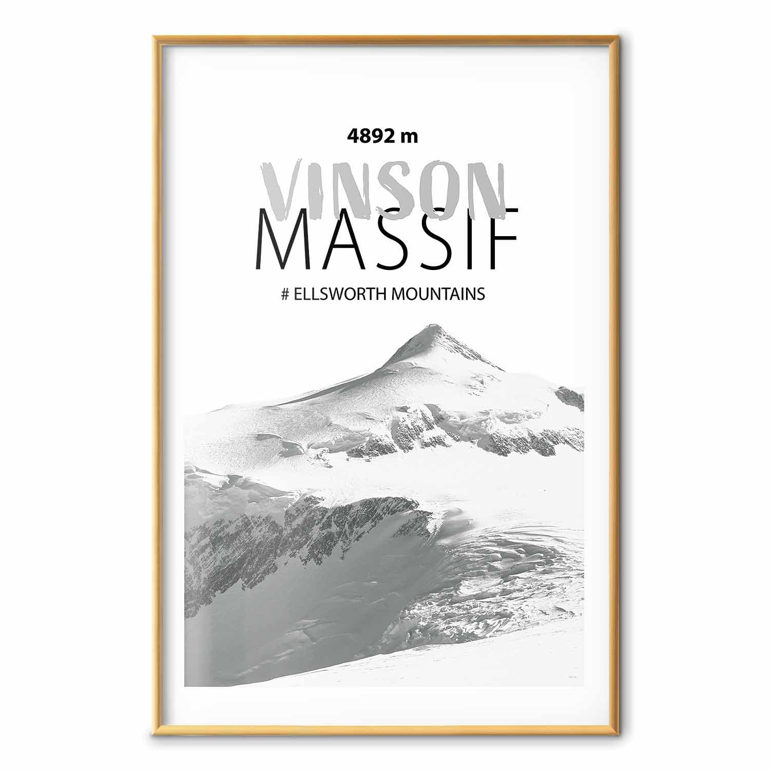 Plakat majestatyczny szczyt górski Vinson Massif korona gór pejzaż górski 60×90 cm
