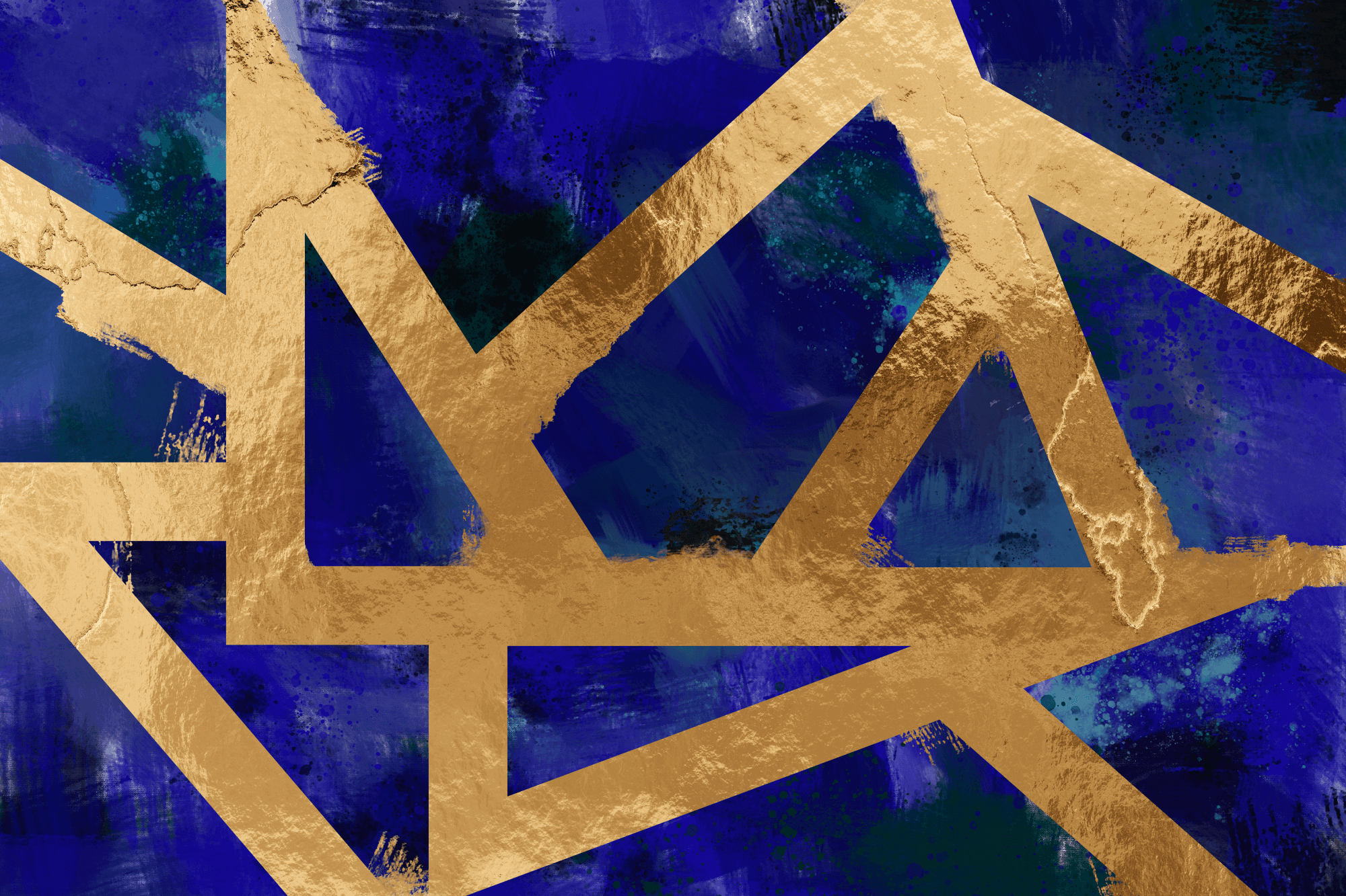 Leinwandbild Złota geometria szeroki 90×60 cm, Standardleinwand