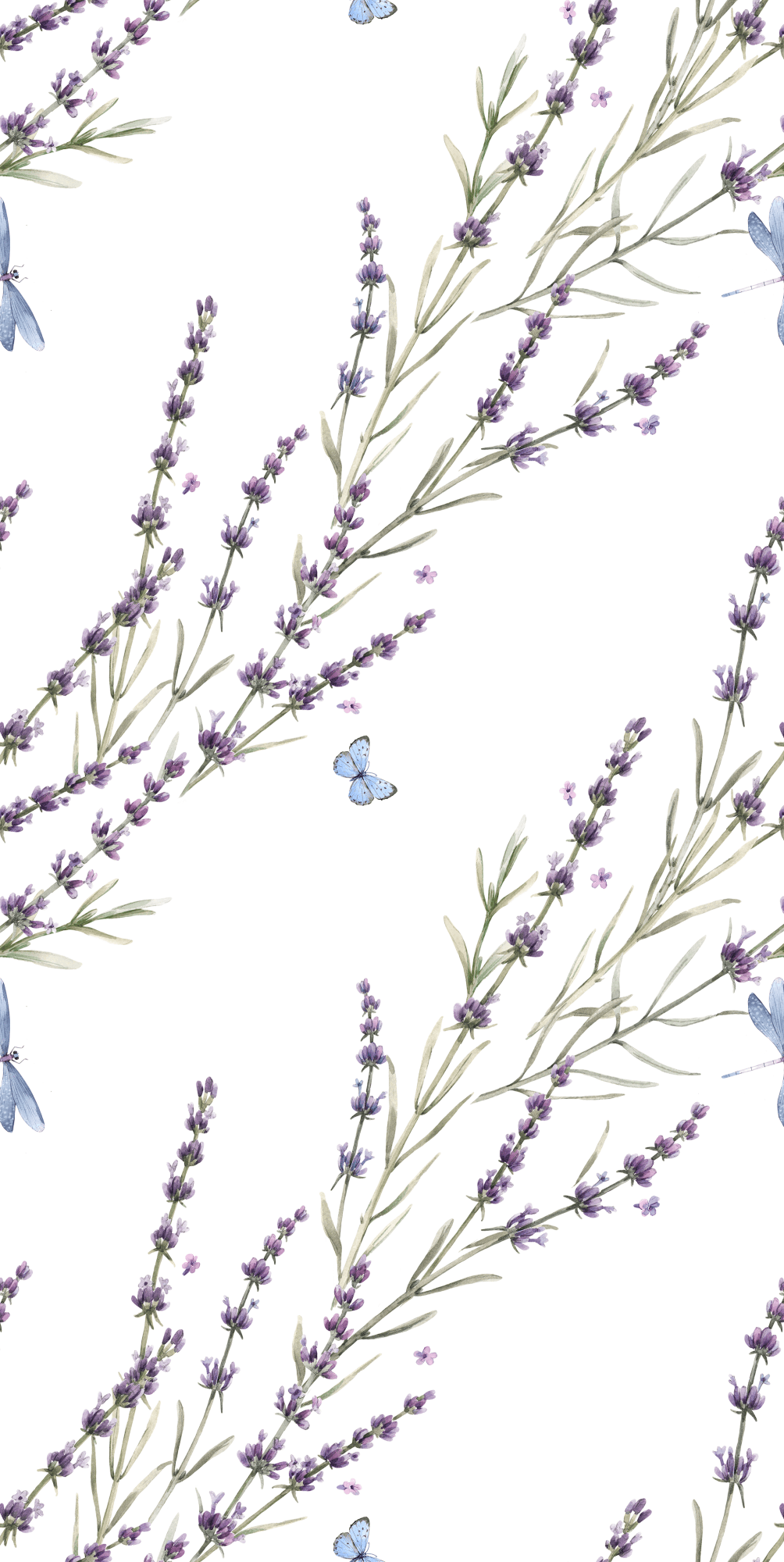 Wallpaper Motyle wśród lawendy 50×1000 cm, standard non-woven