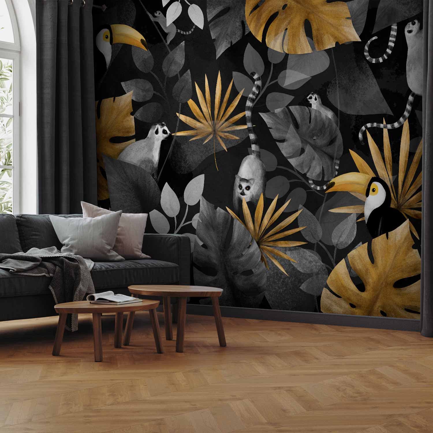 Fototapeta Wesołe lemury 441×315 cm, materiał samoprzylepny