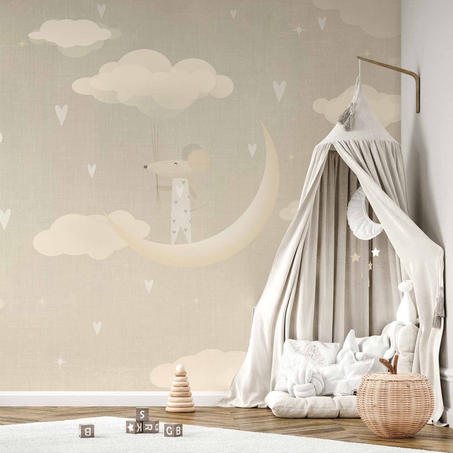 Fototapeta Myszka na księżycu 441×315 cm, materiał samoprzylepny