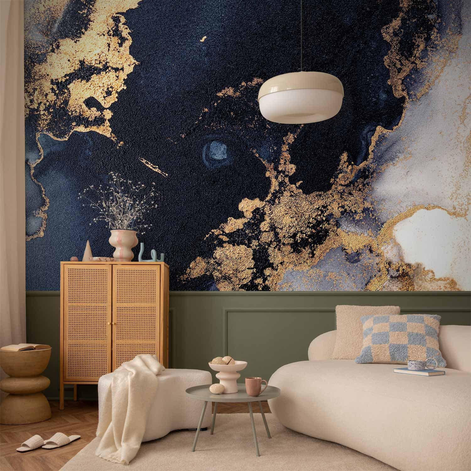 Wall mural Marmur i granat - abstrakcyjny teksturowany wzór inspirowany gwieździstym niebem 350×256 cm, premium non-woven