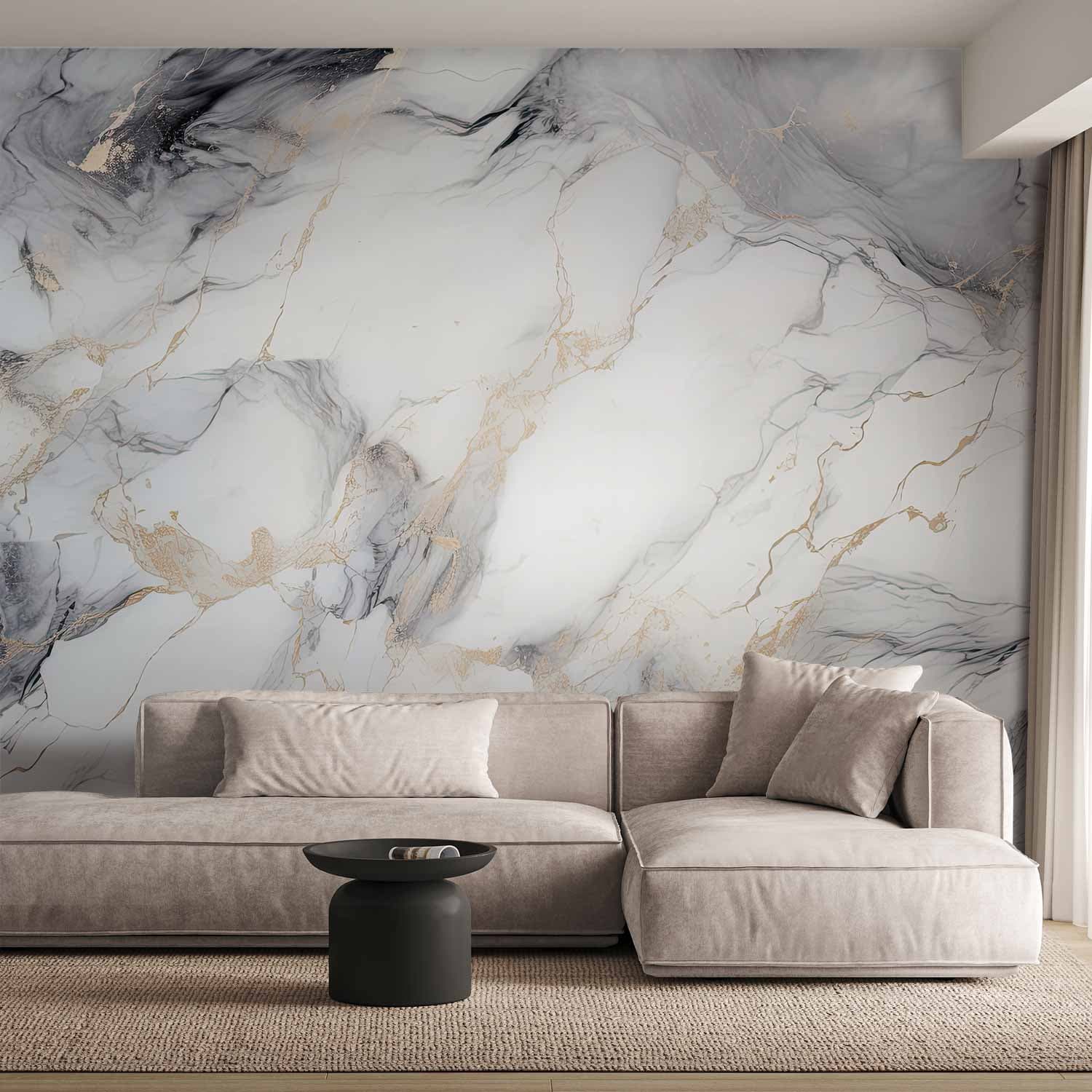 Fototapete Elegancki marmur - kamienne struktury w neutralnych kolorach 100×70 cm, Vlies Standard