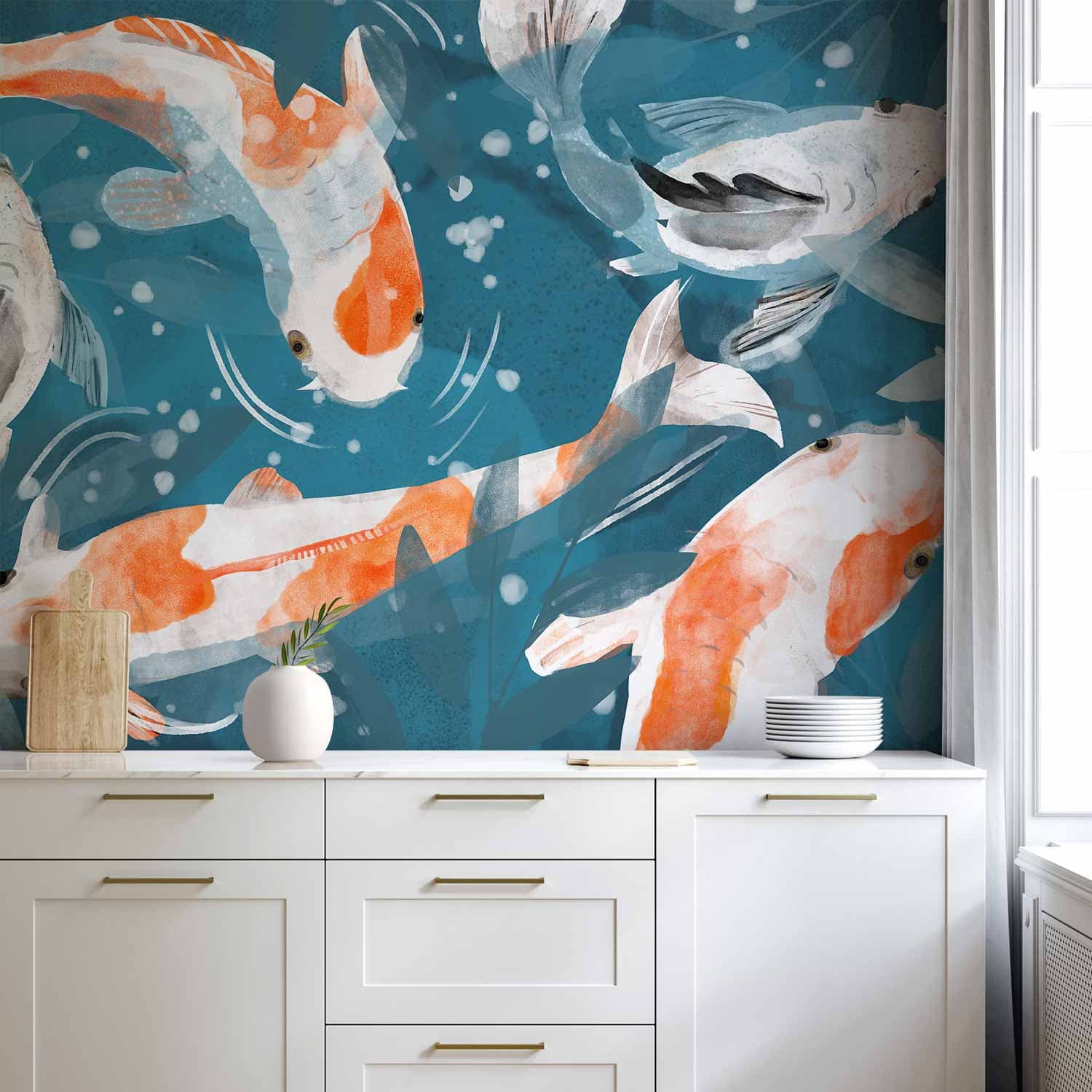 Wall mural Ryby Koi - drugi wariant 450×315 cm, waterproof material